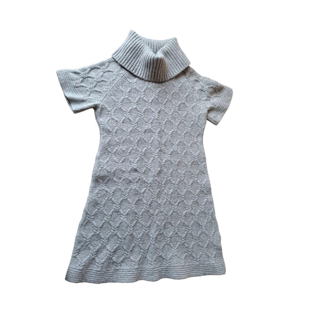 Banana Republic Knit Merino Wool Dress Women’s XS Gray Short Sleeve Turtleneck